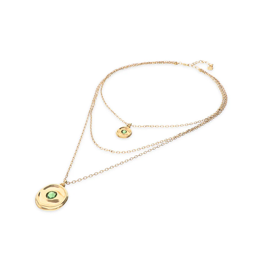 INTUITIVE EYE TRIPLE GOLD NECKLACE - Image 3