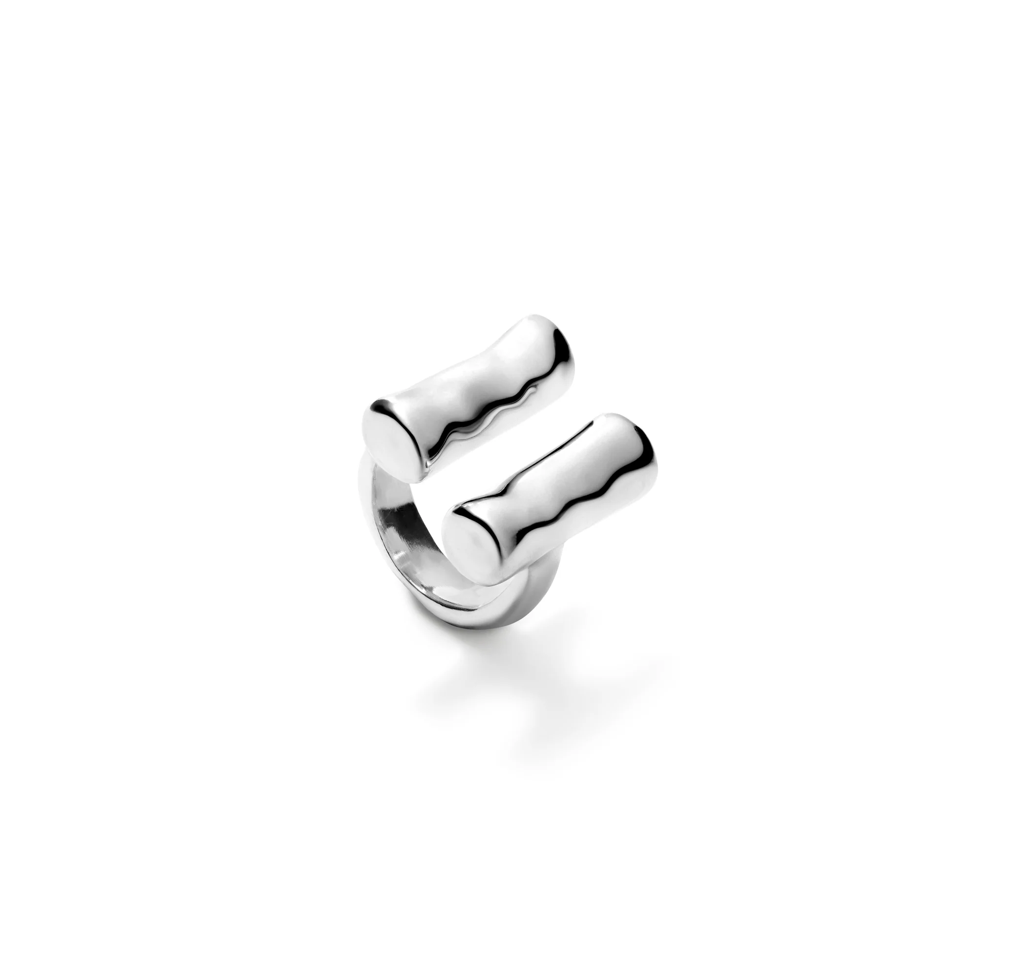 SER NATURAL DOUBLE TUBE SILVER RING - Image 3