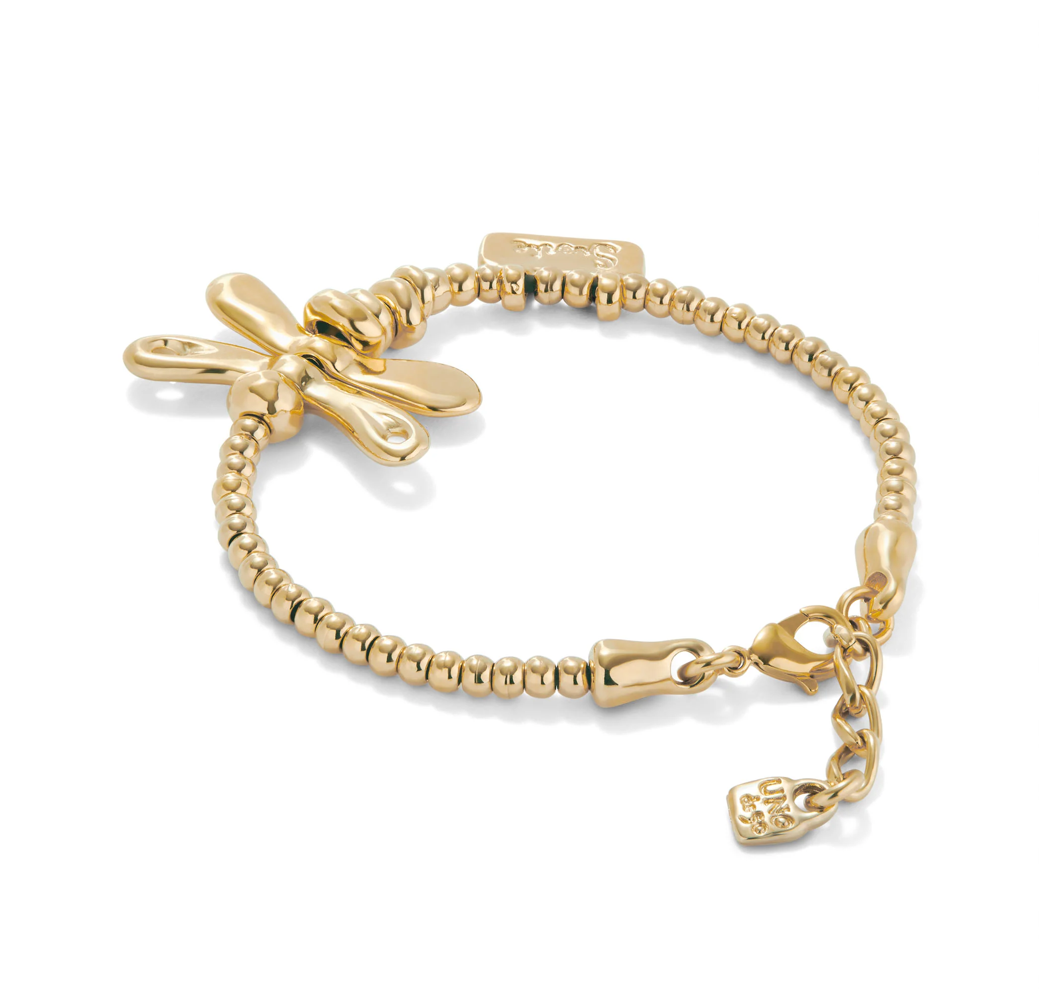 SER REBELDE CRYSTAL DRAGONFLY GOLD STRETCH BRACELET - Image 3