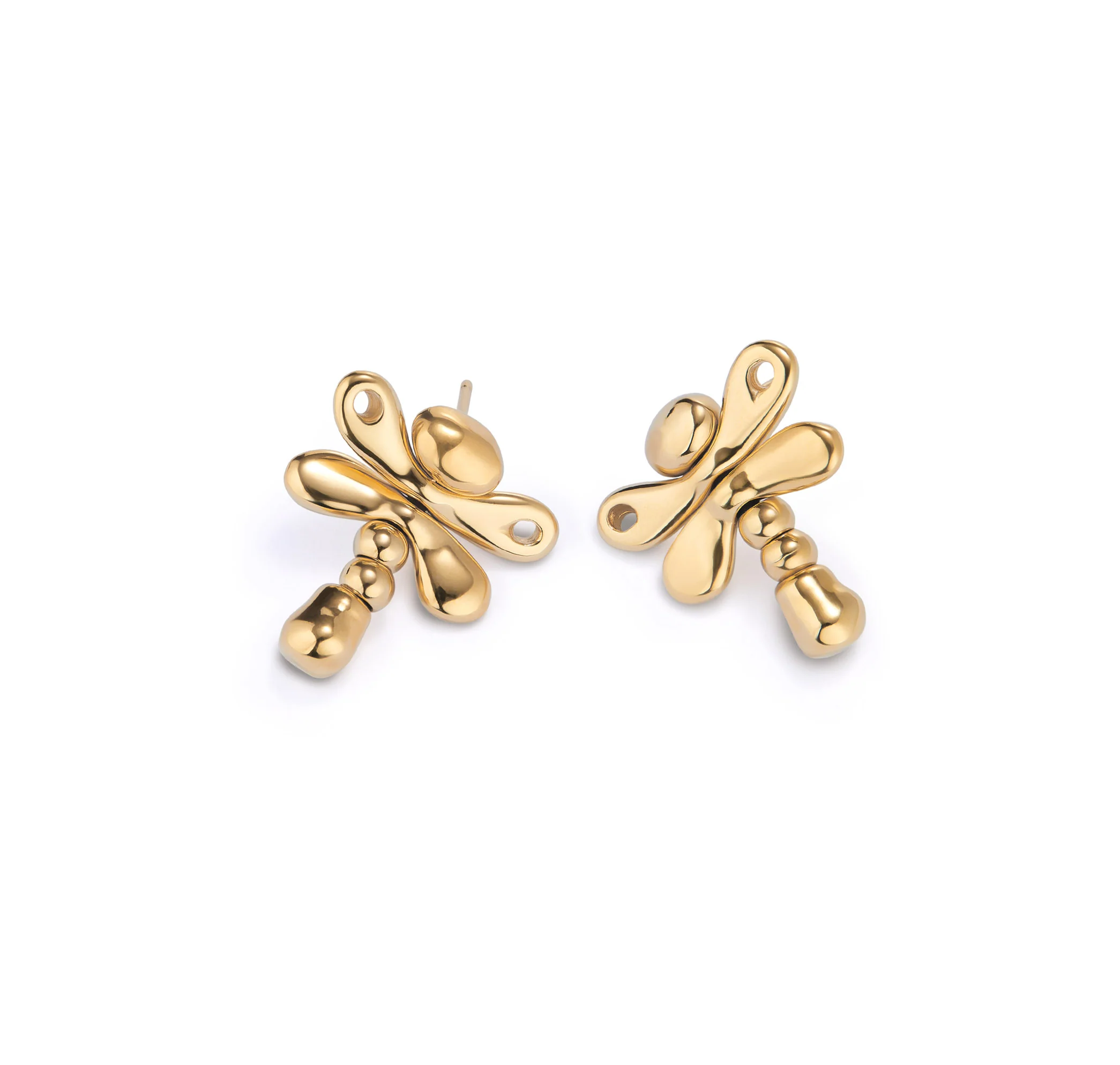SER REBELDE DRAGONFLY GOLD EARRINGS - Image 3